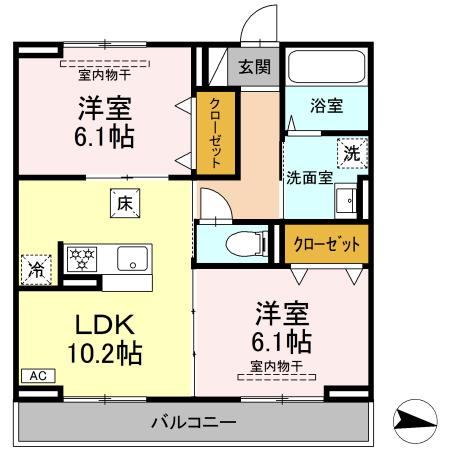 Cosmet湘南平塚 103号室 間取り