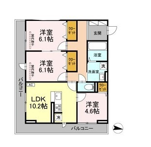 Cosmet湘南平塚 303号室 間取り
