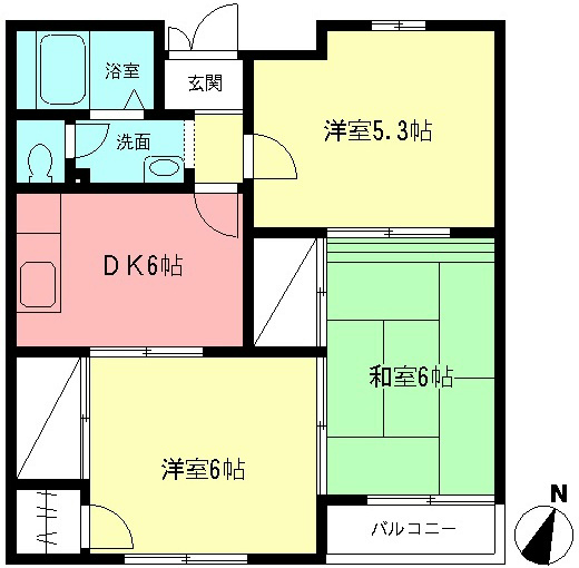 葛葉コーポ 202号室 間取り