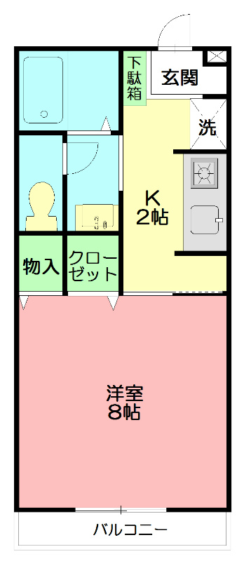 HGコート2 206号室 間取り