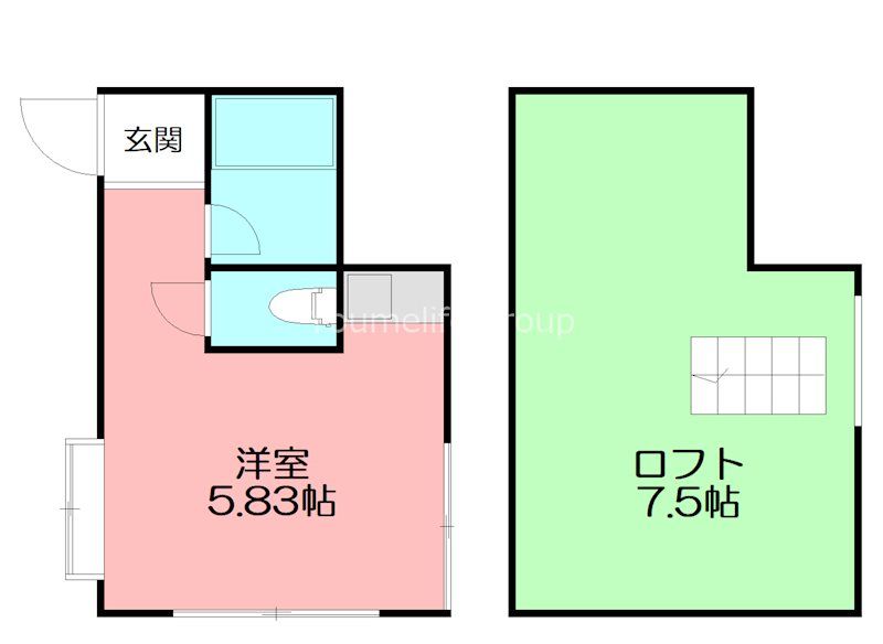 セゾン茅ヶ崎 102号室 間取り