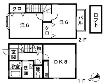 ブラン　フルール 2号室 間取り