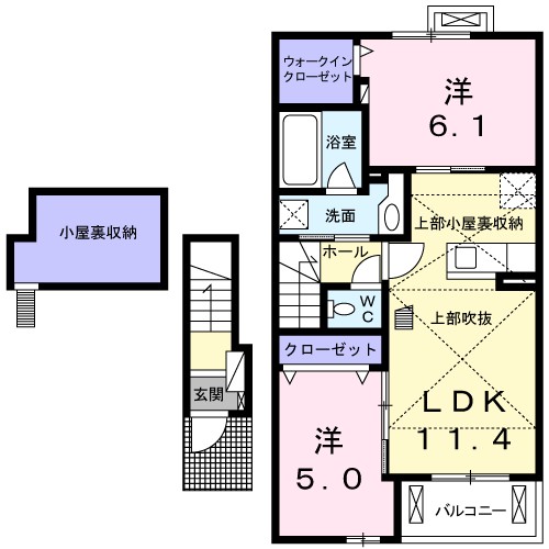 チェリーブロッサム 202号室 間取り