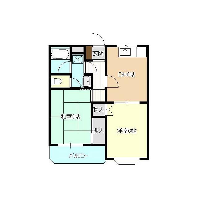 ドミールＮｏ．２ 106号室 間取り