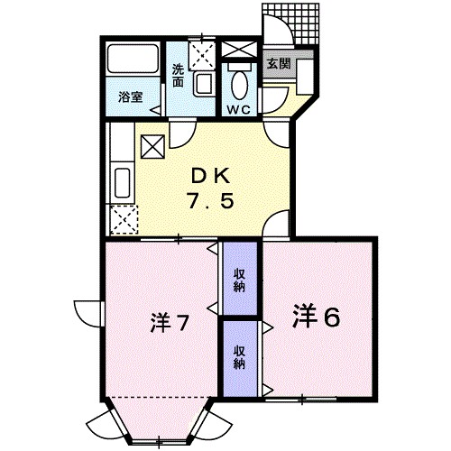 パークサイドⅠ 102号室 間取り