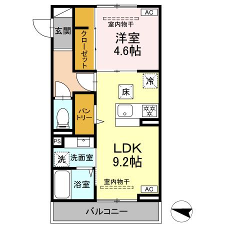 アンスリウム湘南台 105号室 間取り