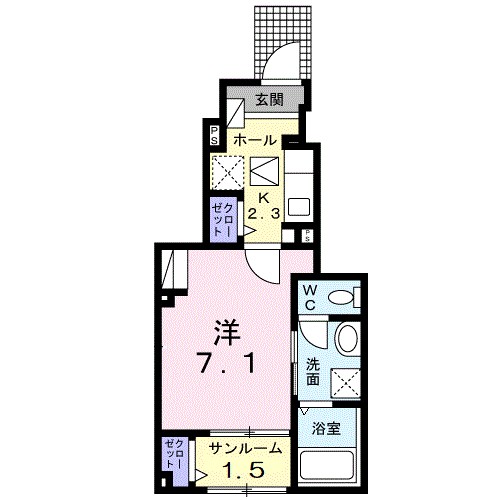 フィガロ 102号室 間取り