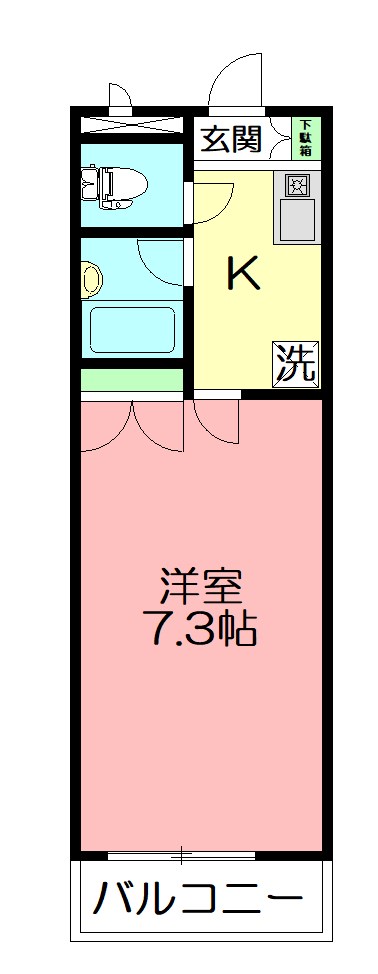 下の根グラスワン 403号室 間取り