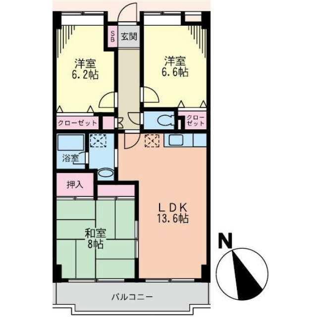 サニーヒル石川２ 303号室 間取り
