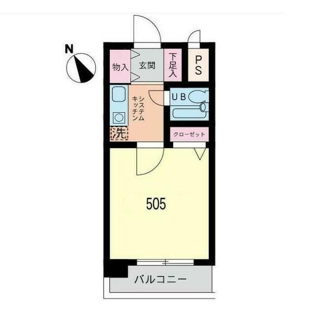 フジビューハイツ山下 505号室 間取り