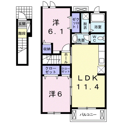 コンフォートテラス 202号室 間取り