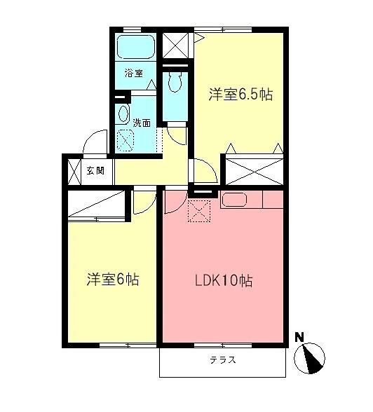 グリーンパレス 102号室 間取り