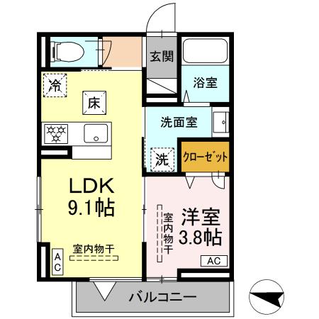 シンビジウム湘南台 101号室 間取り