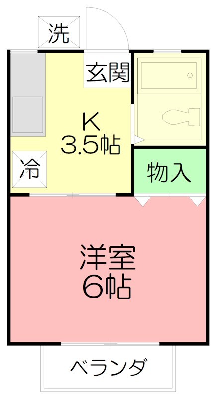 サイカチハイツ 202号室 間取り