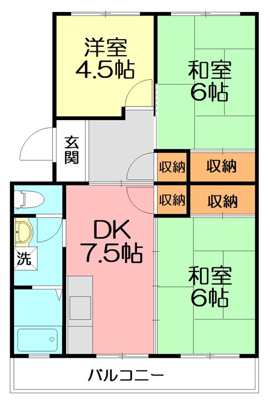ＬＵＣＫハイツカルパ 302号室 間取り