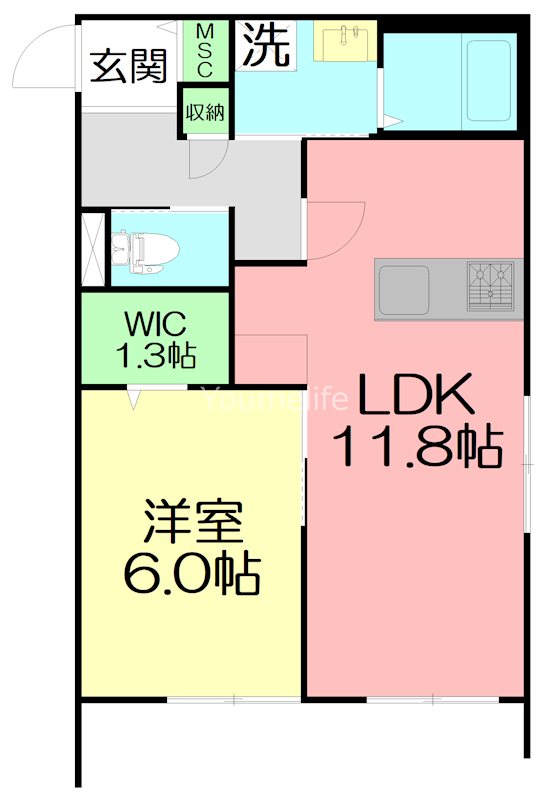グリーンテラスⅢ 102号室 間取り