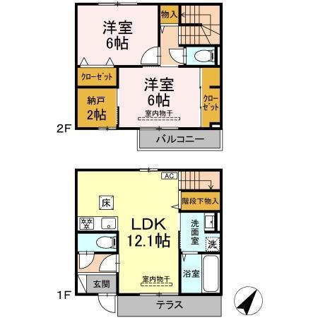 スリジェ元町 102号室 間取り