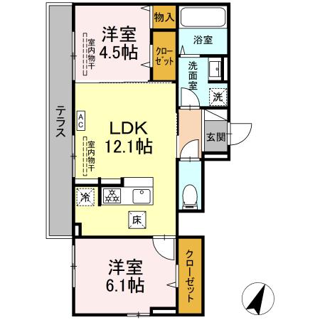スリジェ元町 105号室 間取り