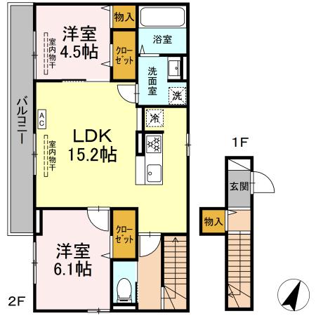 スリジェ元町 205号室 間取り