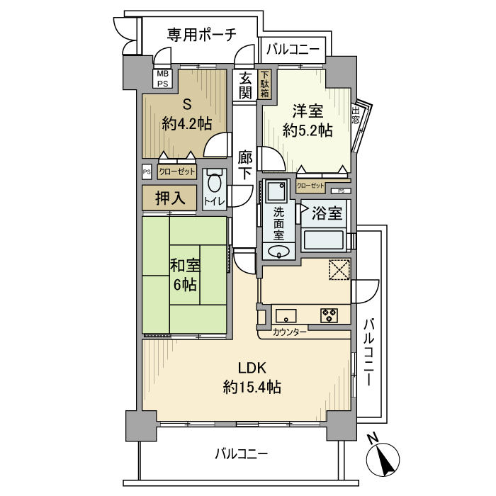 ライオンズプラザ茅ケ崎駅前 408号室 間取り