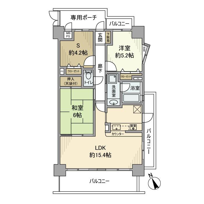 ライオンズプラザ茅ケ崎駅前 408号室 間取り