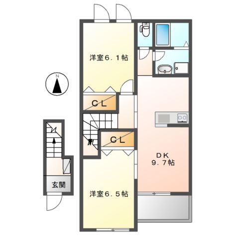 パームヒルズ　カネヨシ　Ａ棟 間取り