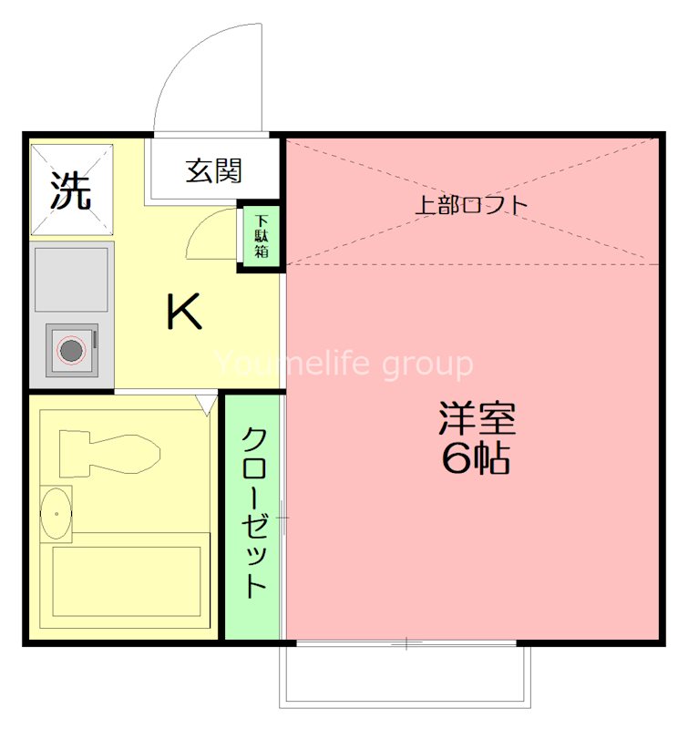 パームタウン 106号室 間取り