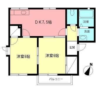 スカイハイツ 201号室 間取り