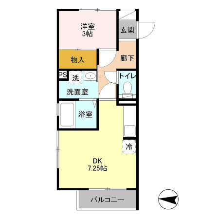 Ｅｓｐｏｉｒ Ｏｄａｗａｒａ 203号室 間取り