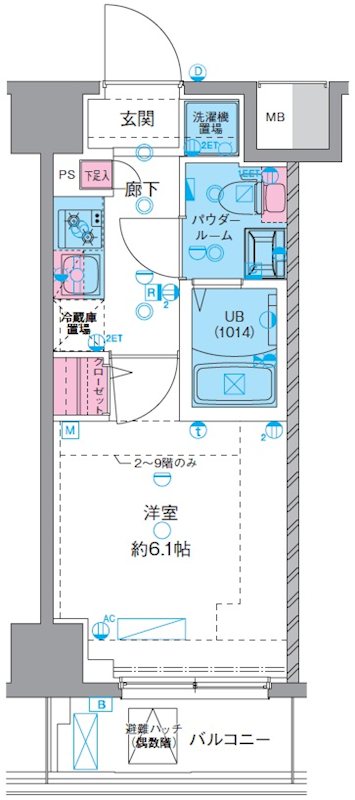 GENOVIA平塚Ⅱ 0902号室 間取り