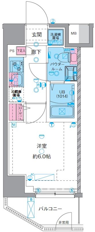 GENOVIA平塚Ⅱ 0107号室 間取り