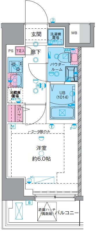GENOVIA平塚Ⅱ 0310号室 間取り