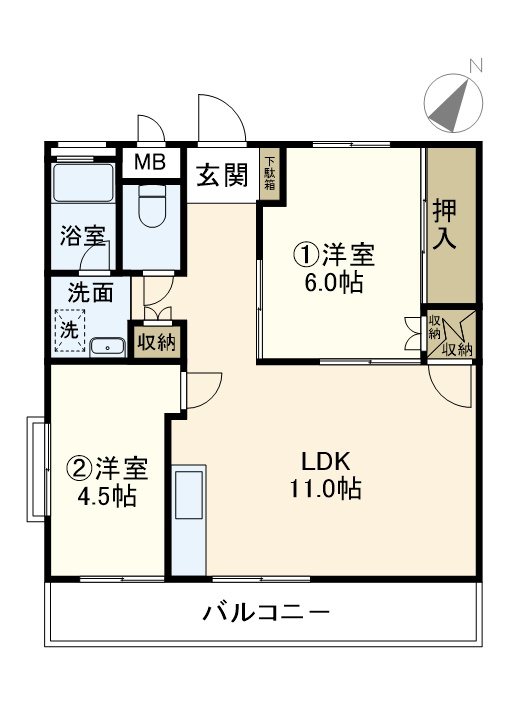 秋葉コーポ 303号室 間取り
