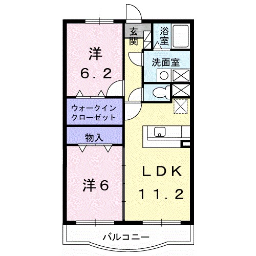 サンクレメント 202号室 間取り