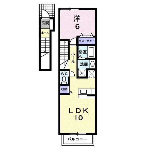 フォンターナ 202号室 間取り