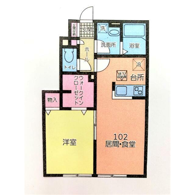 Ｇｌｏｉｒｅ湘南 102号室 間取り