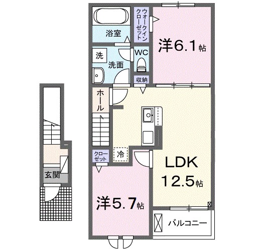 梅の木テラス 204号室 間取り