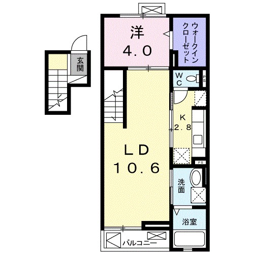 ユトリナ湘南　Ａ 406号室 間取り