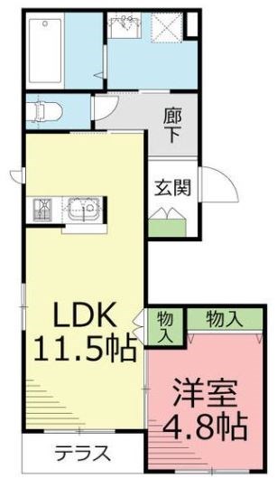 クレイドル湘南 103号室 間取り
