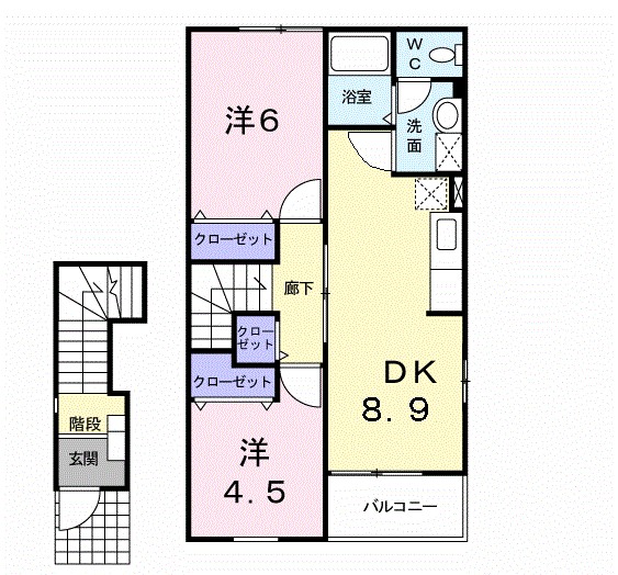 シャンティＢ 201号室 間取り