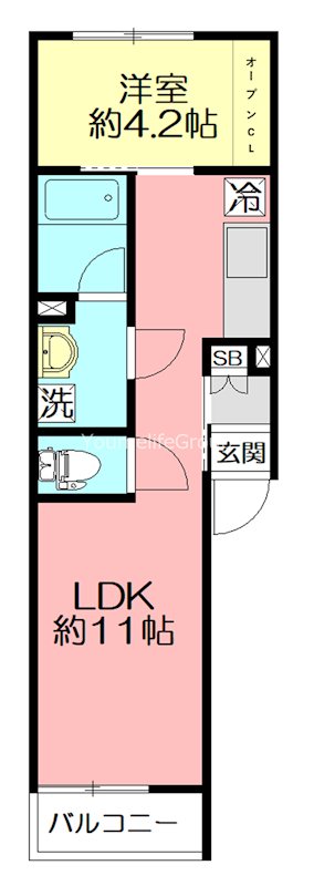 グリシーヌsanae  101号室 間取り