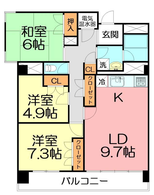 本厚木ハイツ 806号室 間取り