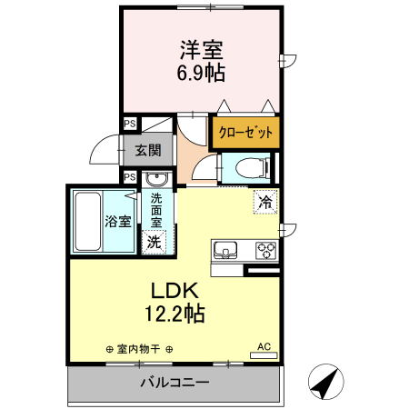 コンフォルト 305号室 間取り