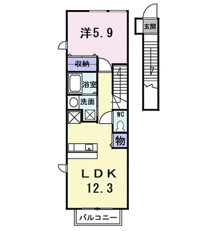 パティオ鎌倉 202号室 間取り