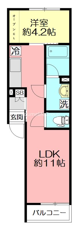 グリシーヌsanae  302号室 間取り