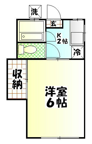 フルール諸星 201号室 間取り