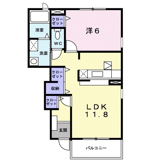 ラルジュＢ 104号室 間取り