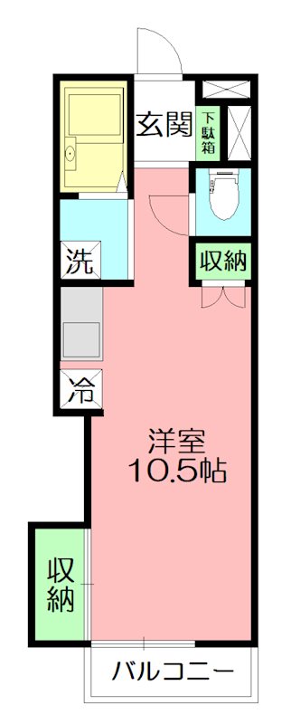 ドルフフジミC棟 103号室 間取り