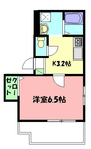 クレール茅ヶ崎 401号室 間取り