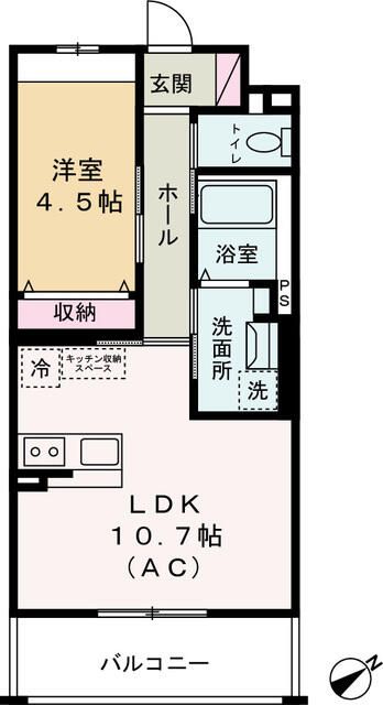 グランルポン 403号室 間取り
